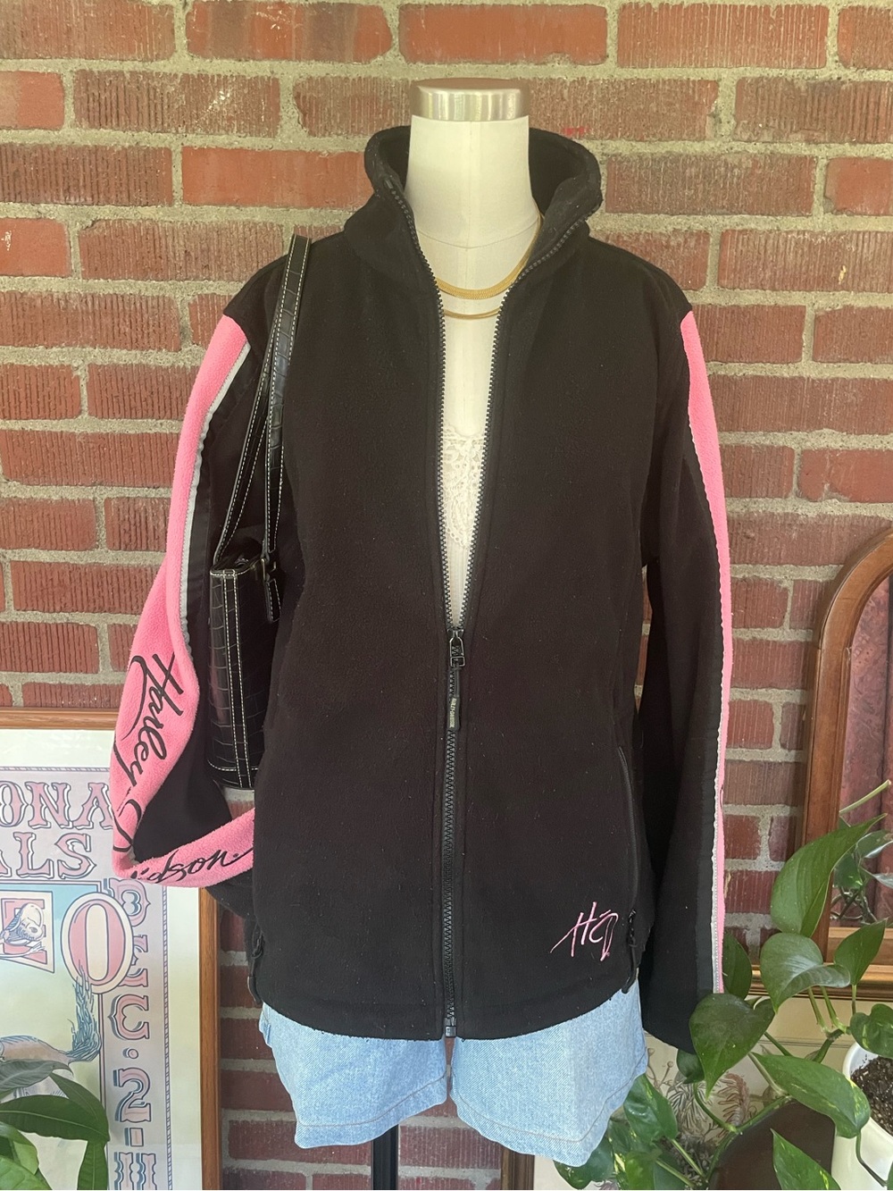Harley-Davidson Black Jacket with Pink Logo Accents